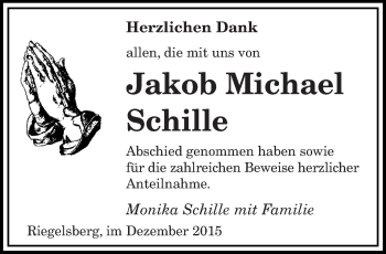 Todesanzeige von Jakob Michael Schille von saarbruecker_zeitung