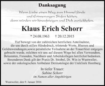 Todesanzeige von Klaus Erich Schorr von saarbruecker_zeitung