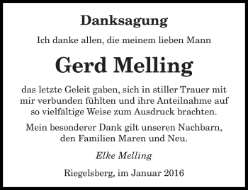 Todesanzeige von Gerd Melling von saarbruecker_zeitung