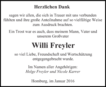 Todesanzeige von Willi Freyler von saarbruecker_zeitung