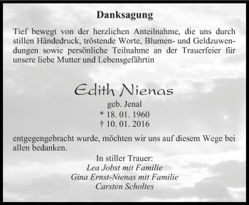 Todesanzeige von Edith Nienas von saarbruecker_zeitung