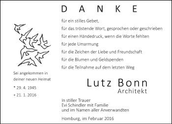 Todesanzeige von Lutz Bonn von saarbruecker_zeitung
