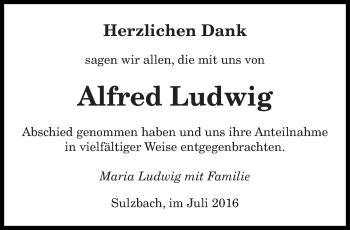 Todesanzeige von Alfred Ludwig von saarbruecker_zeitung