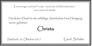 Todesanzeige von Christa  von saarbruecker_zeitung