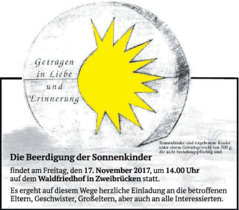 Todesanzeige von Sonnenkinder  von saarbruecker_zeitung