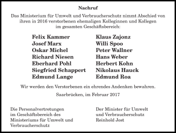 Todesanzeige von Im Gedenken  von saarbruecker_zeitung
