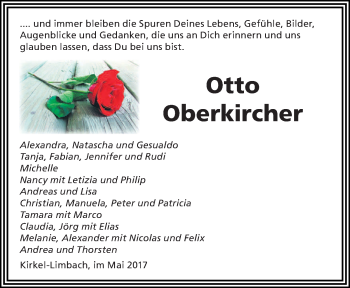 Todesanzeige von Otto Oberkircher von saarbruecker_zeitung