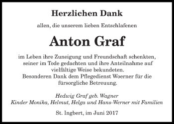 Todesanzeige von Anton Graf von saarbruecker_zeitung