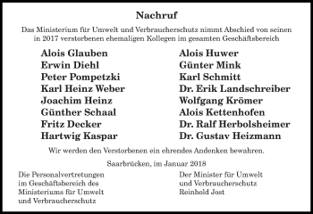 Todesanzeige von Nachruf  von saarbruecker_zeitung