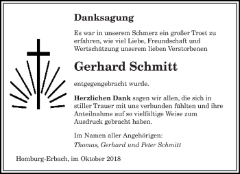 Todesanzeige von Gerhard Schmitt von saarbruecker_zeitung