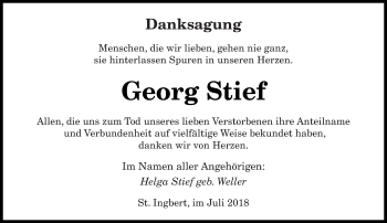 Todesanzeige von Georg Stief von saarbruecker_zeitung