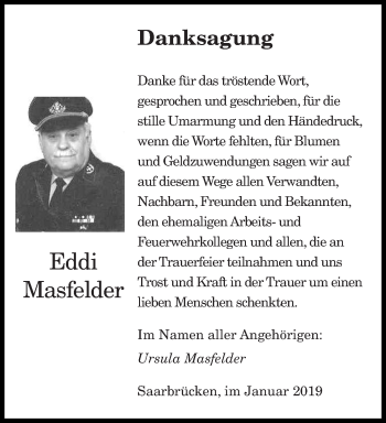 Todesanzeige von Eddi Masfelder von saarbruecker_zeitung