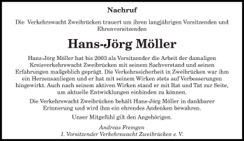 Todesanzeige von Hans-Jörg Möller von saarbruecker_zeitung