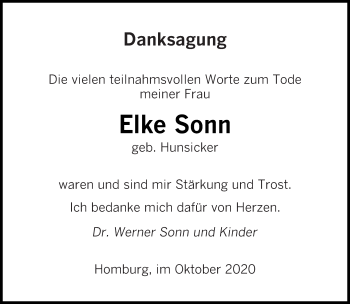 Todesanzeige von Elke Sonn von saarbruecker_zeitung