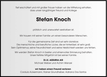 Todesanzeige von Stefan Knoch von saarbruecker_zeitung