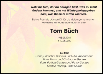 Todesanzeige von Tom Büch von saarbruecker_zeitung