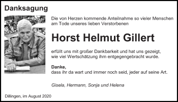 Todesanzeige von Horst Helmut Gillert von saarbruecker_zeitung