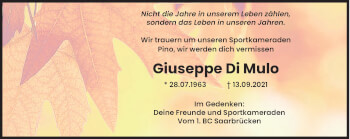 Todesanzeige von Giuseppe Di Mulo von saarbruecker_zeitung