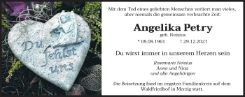 Todesanzeige von Angelika Petry von saarbruecker_zeitung