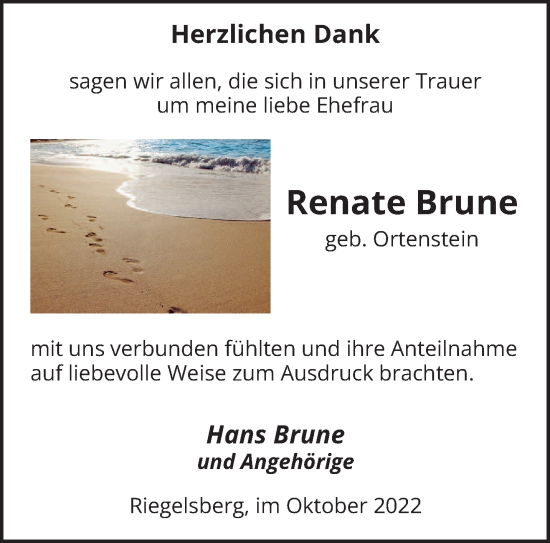Todesanzeige von Renate Brune von saarbruecker_zeitung