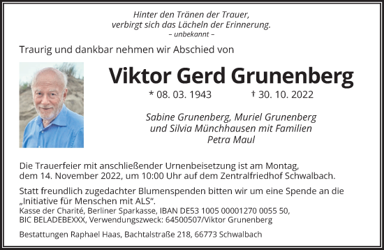 Todesanzeige von Viktor Gerd Grunenberg von saarbruecker_zeitung