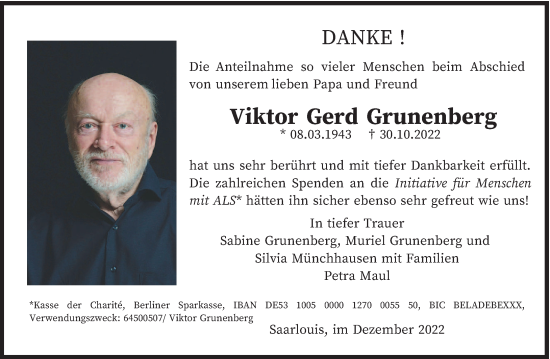 Todesanzeige von Viktor Gerd Grunenberg von saarbruecker_zeitung