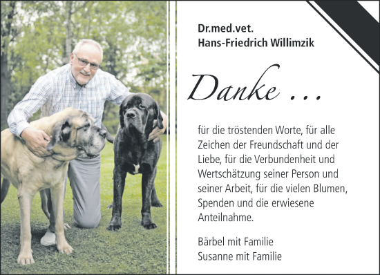 Todesanzeige von Hans-Friedrich Willimzik von saarbruecker_zeitung