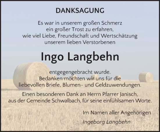 Todesanzeige von Ingo Langbehn von saarbruecker_zeitung