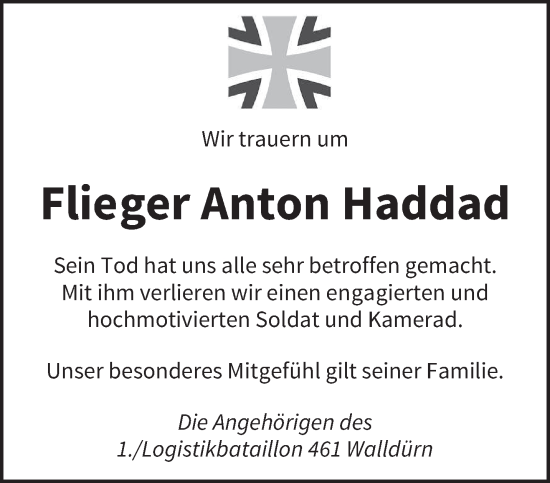 Todesanzeige von Anton Haddad von saarbruecker_zeitung