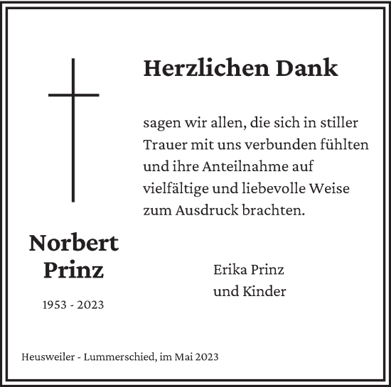 Todesanzeige von Norbert Prinz von saarbruecker_zeitung