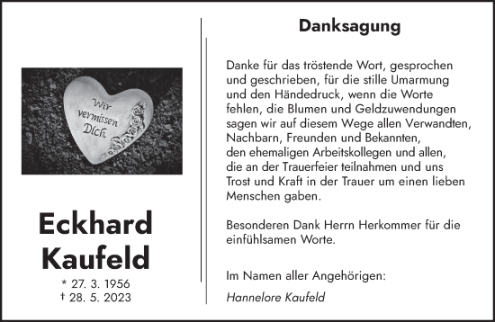 Todesanzeige von Eckhard Kaufeld von saarbruecker_zeitung