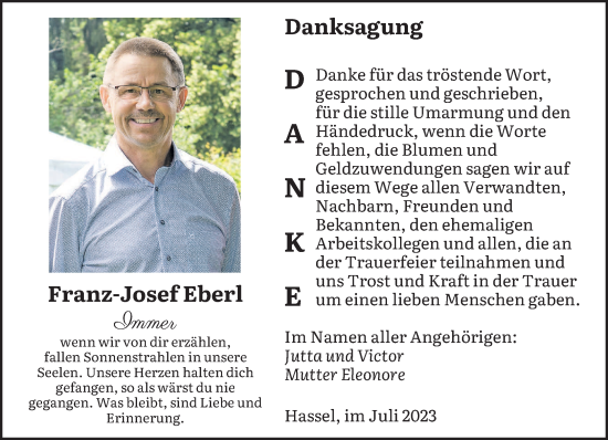 Todesanzeige von Franz-Josef Eberl von saarbruecker_zeitung