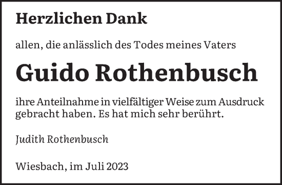 Todesanzeige von Guido Rothenbusch von saarbruecker_zeitung