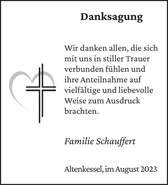 Todesanzeige von Danksagung  von saarbruecker_zeitung