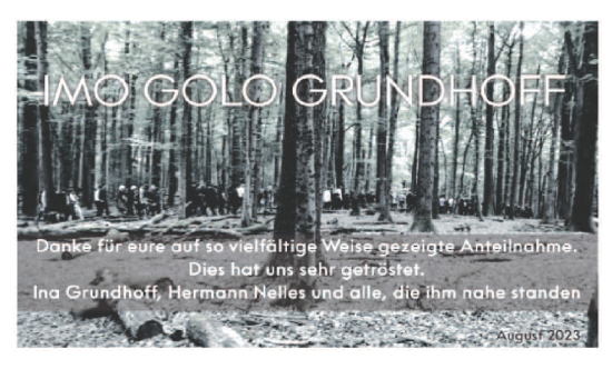 Todesanzeige von Imo Golo Grundhoff von saarbruecker_zeitung