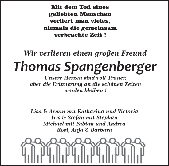 Todesanzeige von Thomas Spangenberger von saarbruecker_zeitung