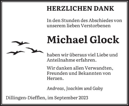 Todesanzeige von Michael Glock von saarbruecker_zeitung