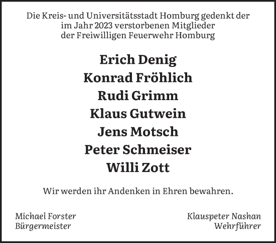 Todesanzeige von Nachruf Kreis-undUniversitätsstadt Homburg von saarbruecker_zeitung