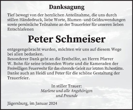 Todesanzeige von Peter Schmeiser von saarbruecker_zeitung