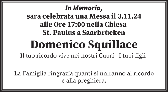 Todesanzeige von Domenico Squillace von saarbruecker_zeitung
