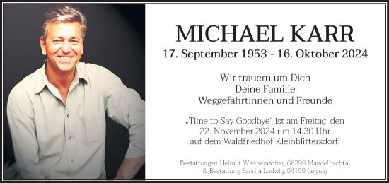 Todesanzeige von Michael Karr von saarbruecker_zeitung
