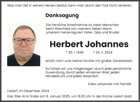 Todesanzeige von Herbert Johannes von saarbruecker_zeitung