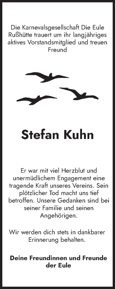 Todesanzeige von Stefan Kuhn von saarbruecker_zeitung