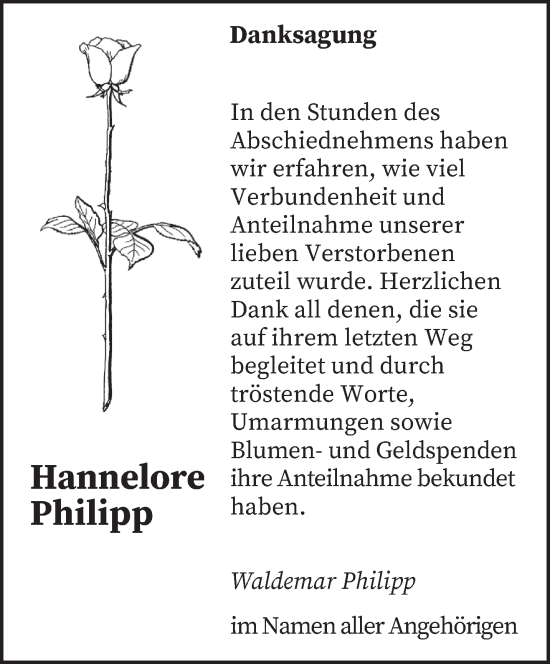 Todesanzeige von Hannelore Philipp von saarbruecker_zeitung