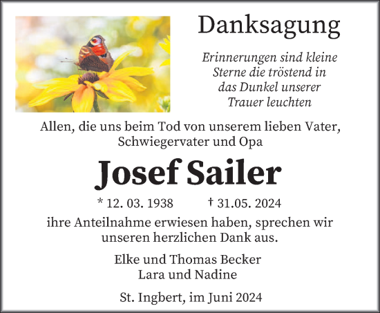 Todesanzeige von Rainer Lünenborg von saarbruecker_zeitung