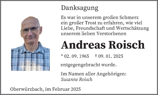 Todesanzeige von Andreas Roisch von saarbruecker_zeitung