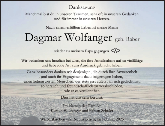 Todesanzeige von Dagmar Wolfanger von saarbruecker_zeitung