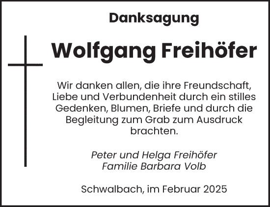 Todesanzeige von Wolfgang Freihöfer von saarbruecker_zeitung