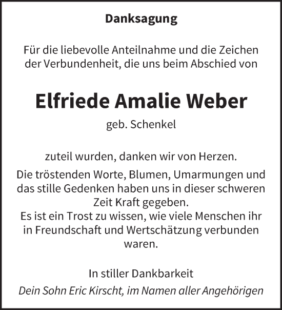 Todesanzeige von Elfriede Amalie Weber von saarbruecker_zeitung