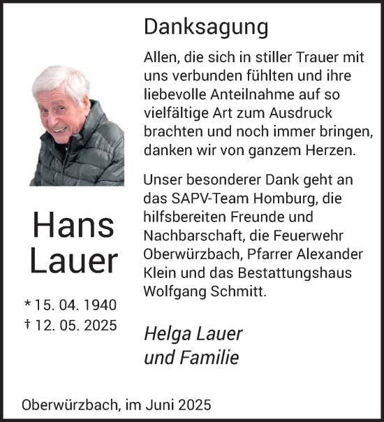Todesanzeige von Helga Lauer von saarbruecker_zeitung